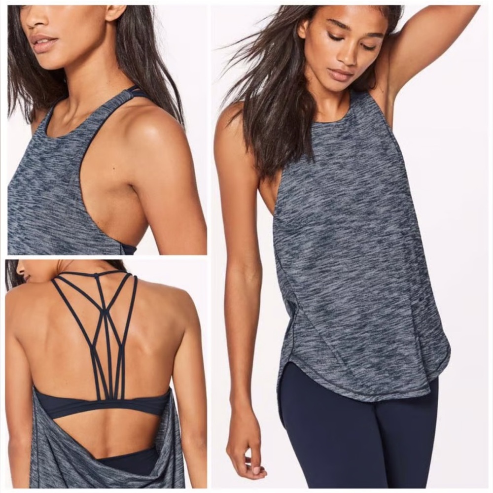 Lululemon Size 6 Raise the Barre Tank Heathered Navy